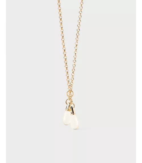 Collar cadena cristal de roca tango, P D Paola, colección Aqua.