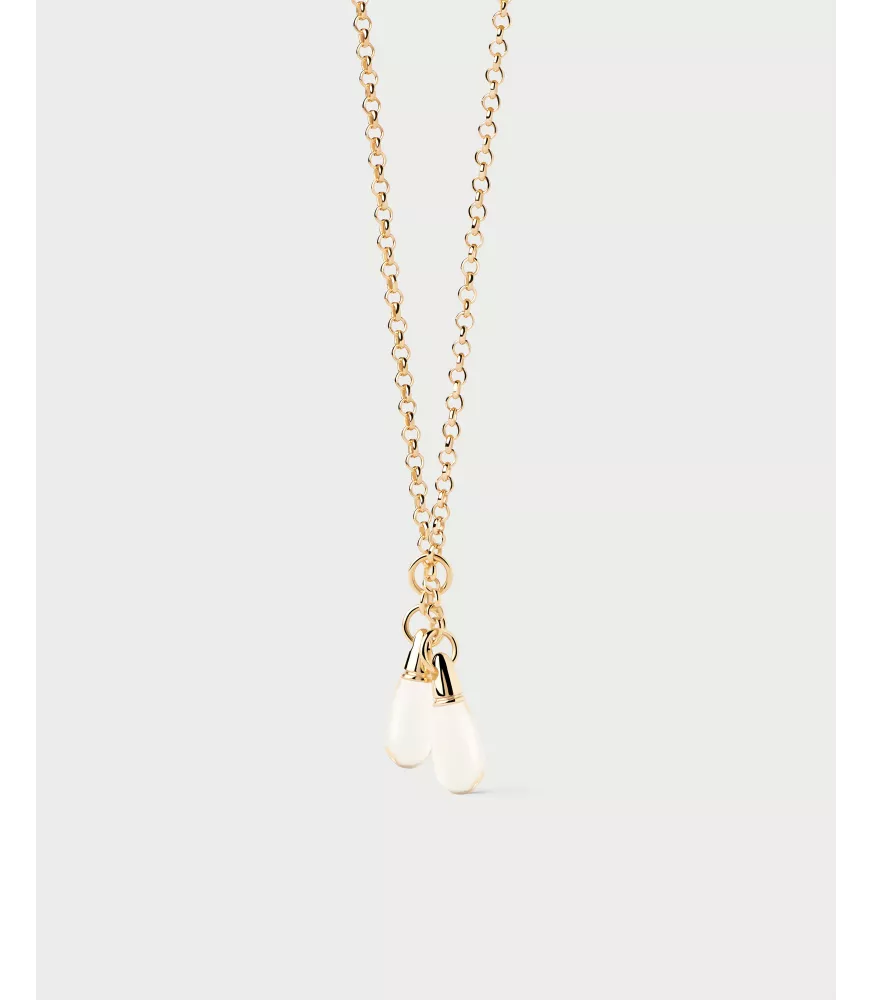 Collar cadena cristal de roca tango, P D Paola, colección Aqua.