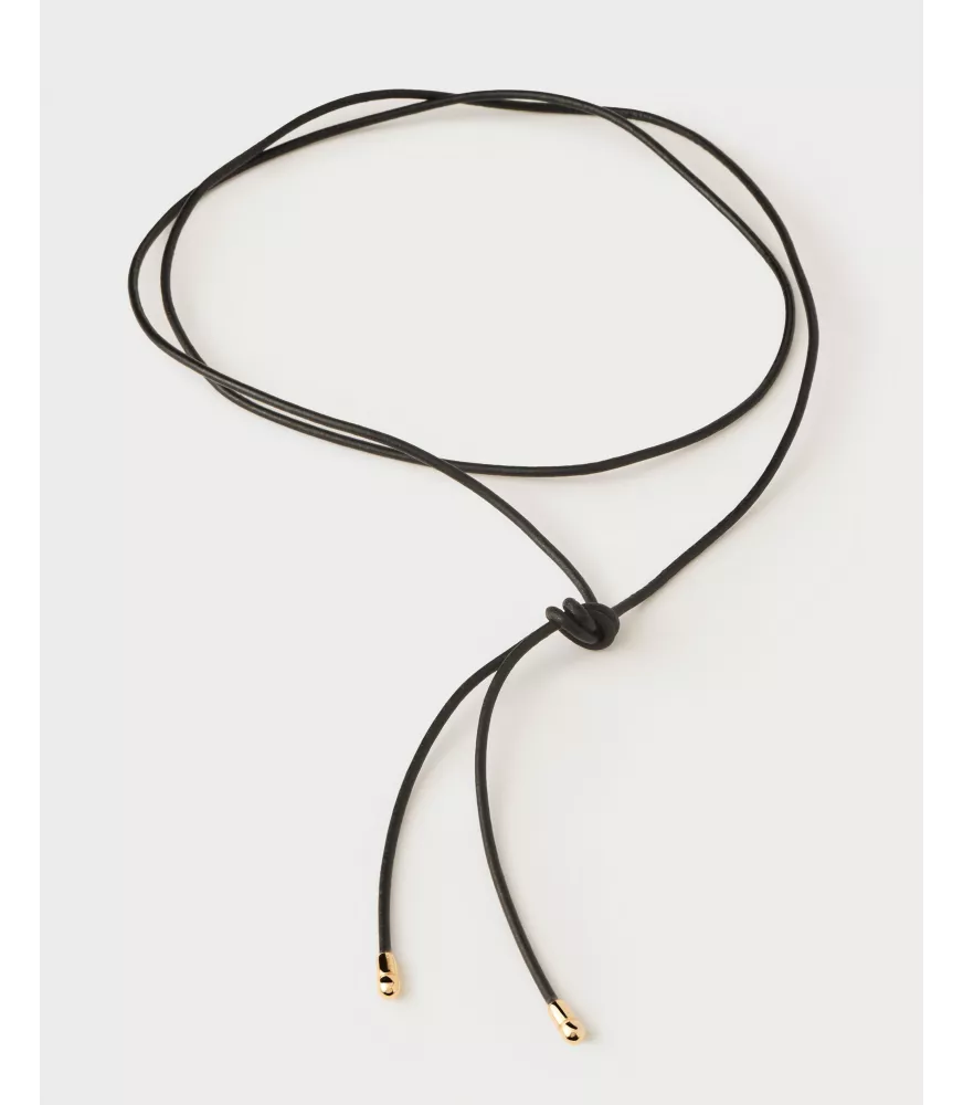 Collar lazo de cuero Dana, P D Paola, colección Aqua.