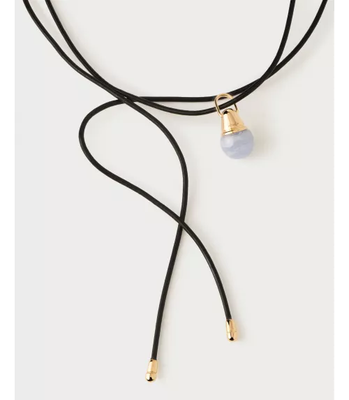 Collar lazo de cuero Dana, P D Paola, colección Aqua.