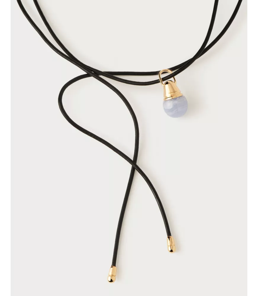 Collar lazo de cuero Dana, P D Paola, colección Aqua.