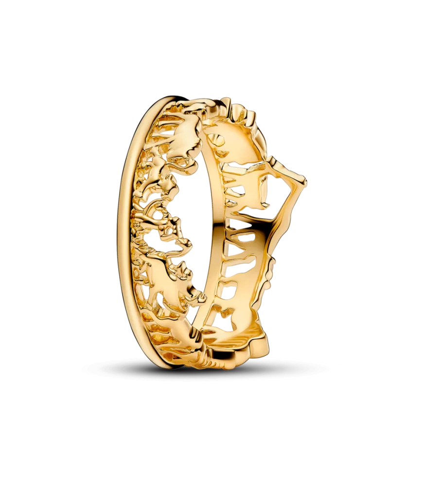 Anillo con un recubrimiento en oro de 14k El Rey León de Disney