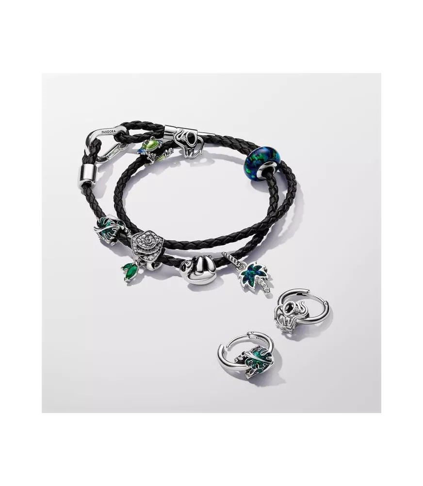 Pulsera Pandora Moments en Cuero Trenzado Doble Marrón