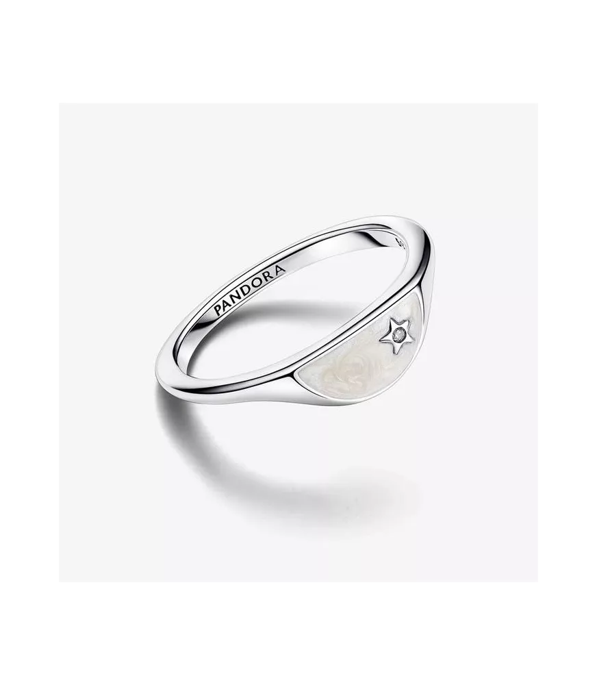 Anillo Pandora ME  en plata de ley Mitad Sello Esmaltado