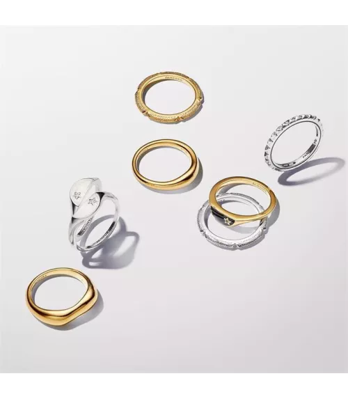 Anillo Pandora ME  en plata de ley Mitad Sello Esmaltado
