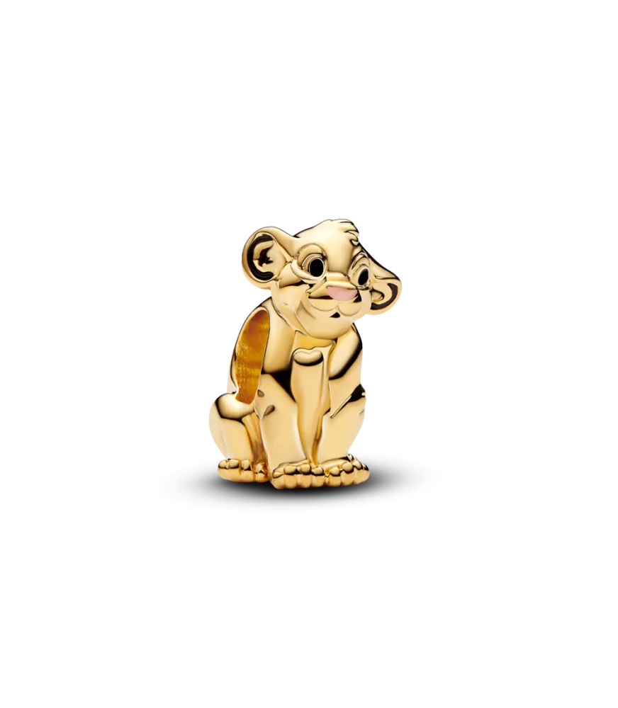 Charm con un recubrimiento en oro de 14k Simba El Rey León de Disney 