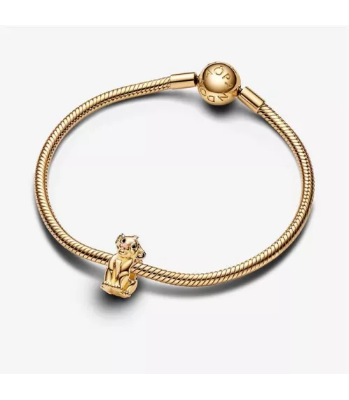 Charm con un recubrimiento en oro de 14k Simba El Rey León de Disney 