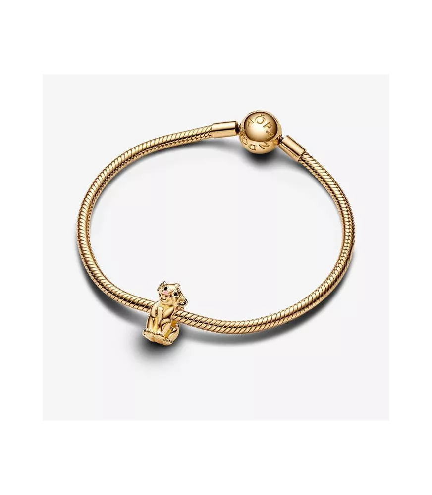 Charm con un recubrimiento en oro de 14k Simba El Rey León de Disney 
