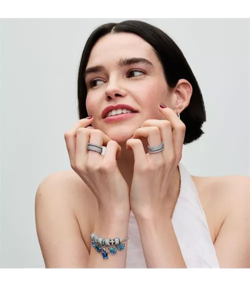 Charm en plata de ley y de Cristal de Murano Azul Elefante 