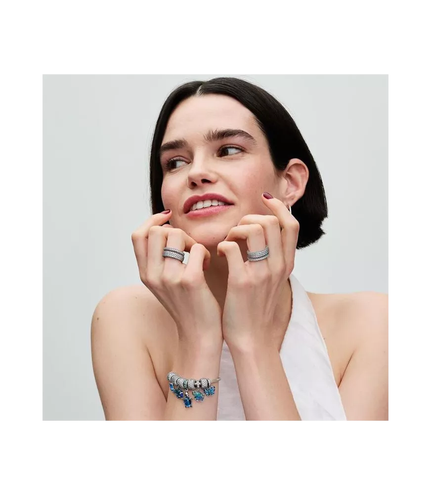 Charm en plata de ley y de Cristal de Murano Azul Elefante 