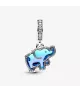 Charm en plata de ley y de Cristal de Murano Azul Elefante 