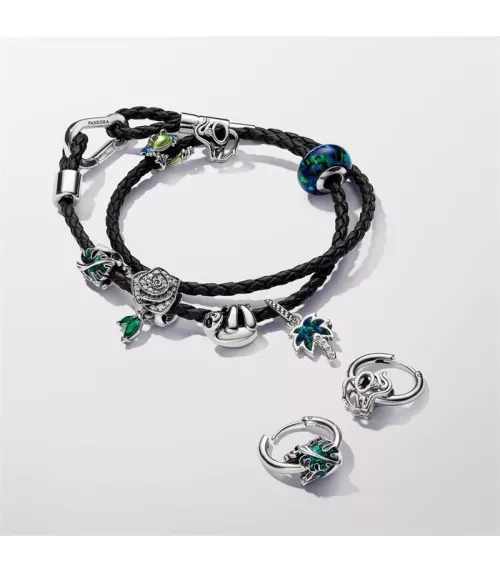 Charm colgante en plata de ley Palmera Verde Opalescente 