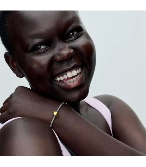 Charm Mini en plata de ley Cristal de Murano Dorado 