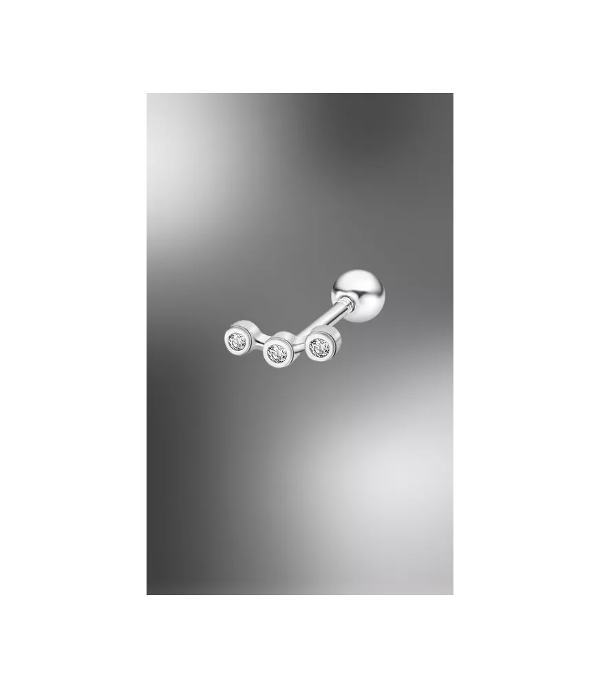 Piercing Lotus Silver en plata 925 milésimas, con circonitas.