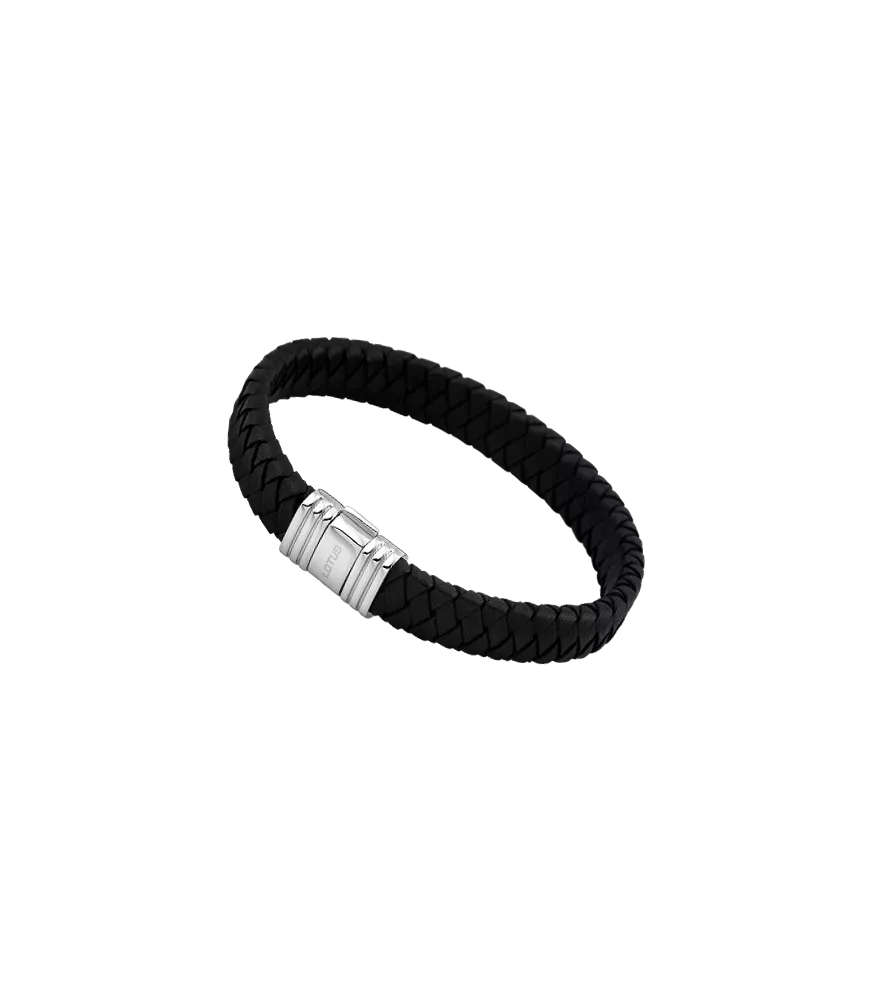 Pulsera Lotus Style Hombre en acero y cuero. LS1518/2/2
