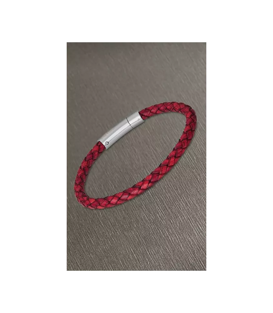 Pulsera lotus hombre trenzado rojo ls2141/2/2