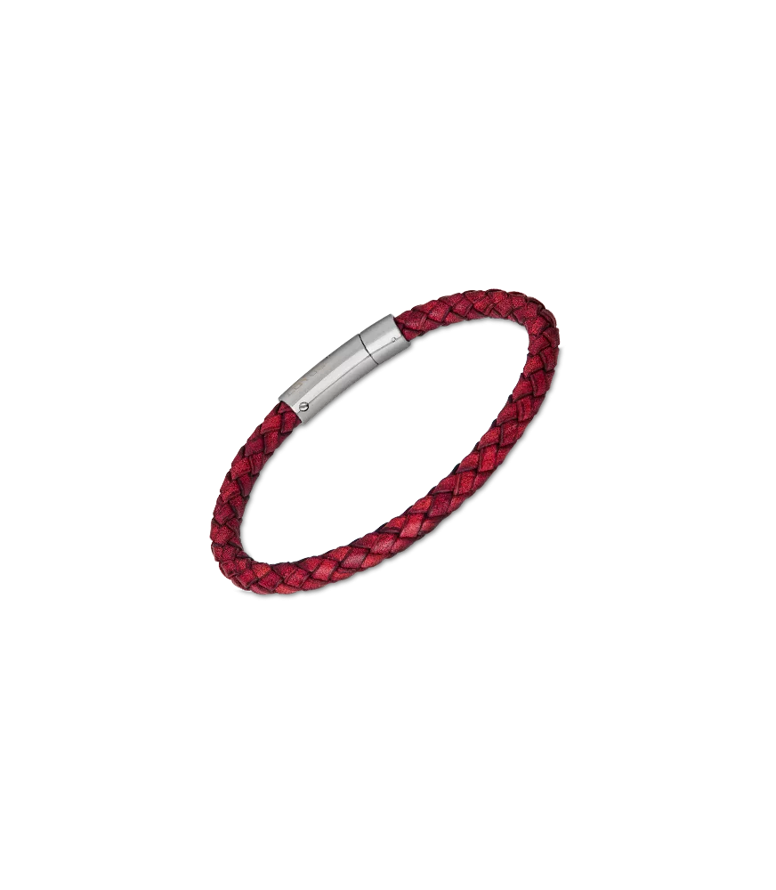 Pulsera lotus hombre trenzado rojo ls2141/2/2