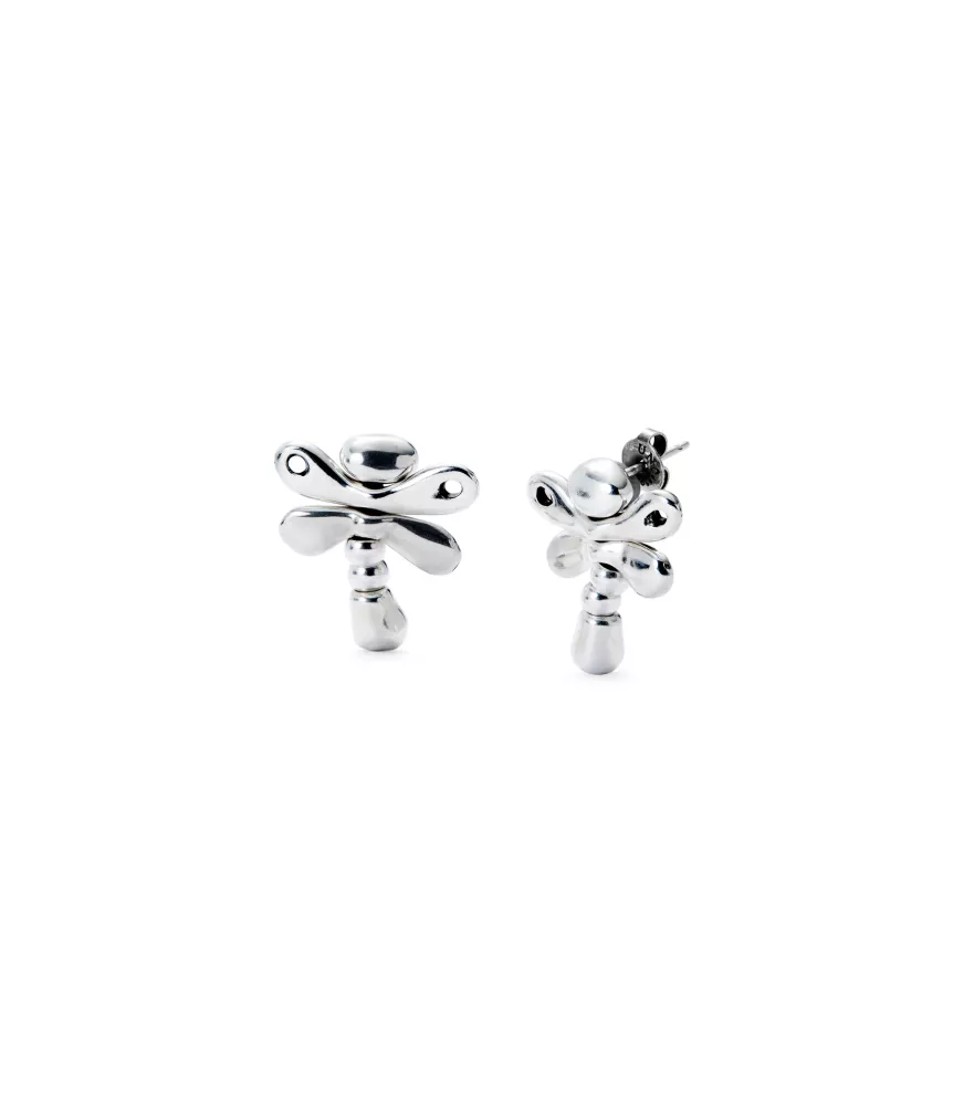 Pendientes Ser Rebelde UNOde50, en metal bañado en plata.