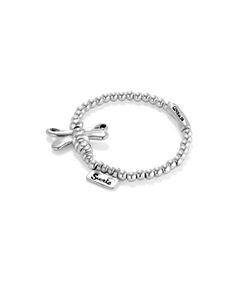 Pulsera Ser Rebelde Unode50, en metal bañado en plata.