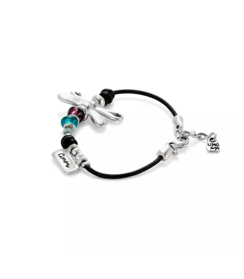 Pulsera Ser Rebelde Unode50, en metal bañado en plata.