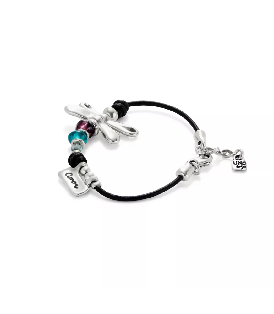 Pulsera Ser Rebelde Unode50, en metal bañado en plata.
