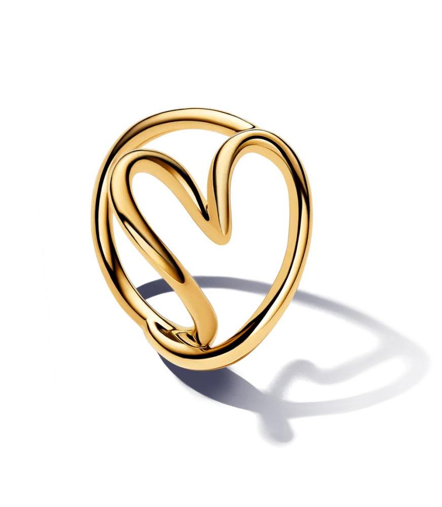 Anillo con un recubrimiento en oro de 14k Corazón Forma Orgánica