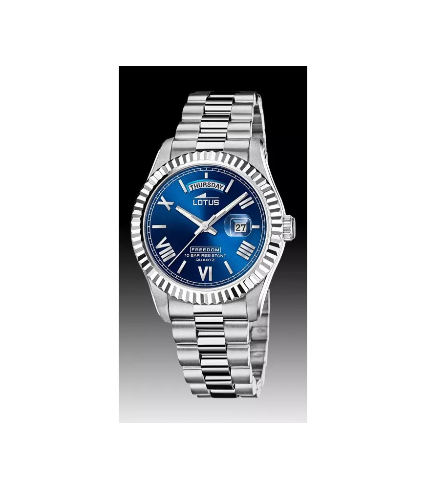 Reloj Lotus Freedom hombre, cuarzo ,analógico, 3 agujas y calendario.