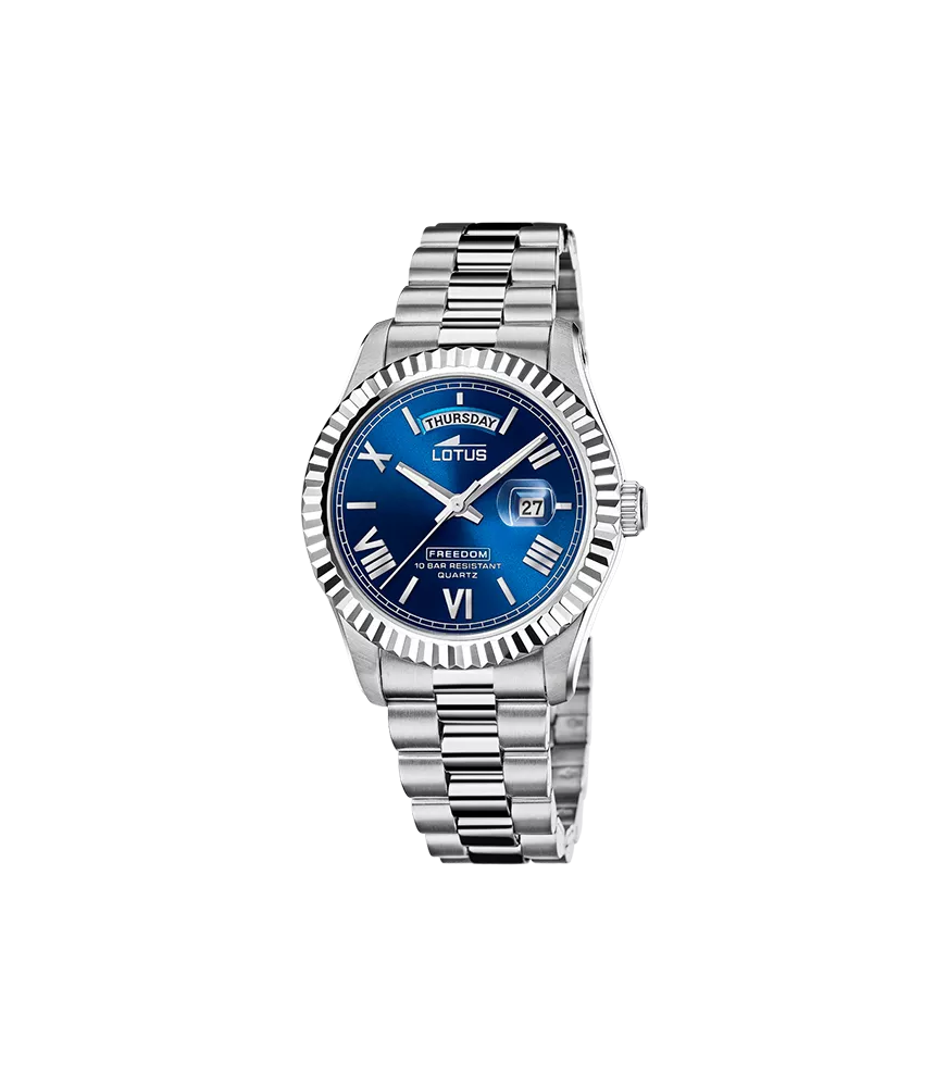 Reloj Lotus Freedom hombre, cuarzo ,analógico, 3 agujas y calendario.