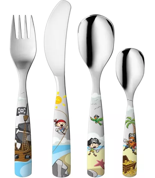 Cubiertos de acero "Piratas" con esmalte. LU6077