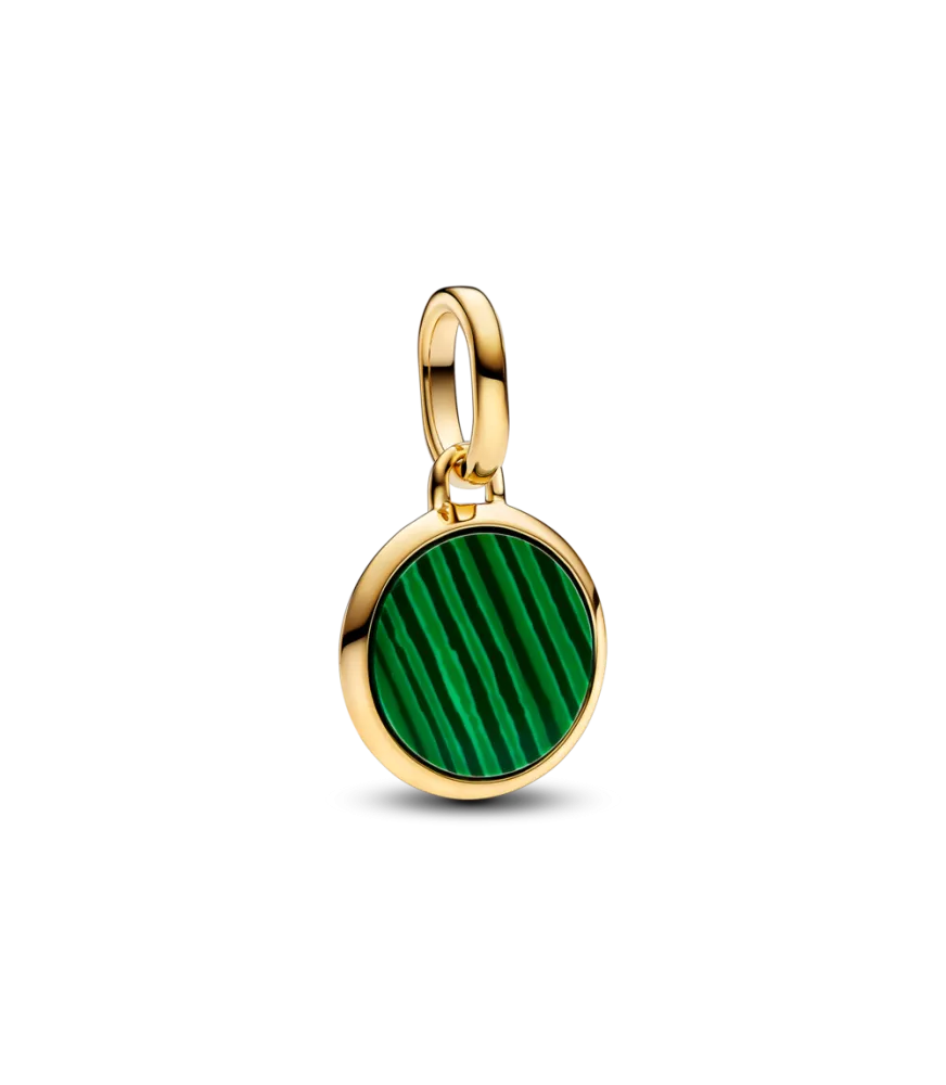 Charm Mini Medallón Grabable Pandora ME con un recubrimiento en oro de 14k Verde 