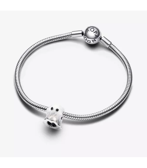 Charm en plata de ley Fantasma Boo que brilla en la oscuridad