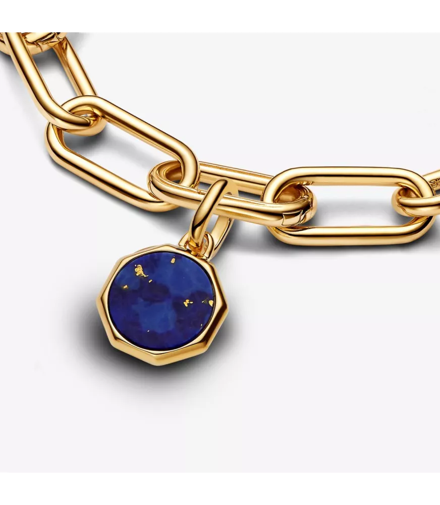 Charm Mini Medallón Grabable Pandora ME con un recubrimiento en oro de 14k Azul 