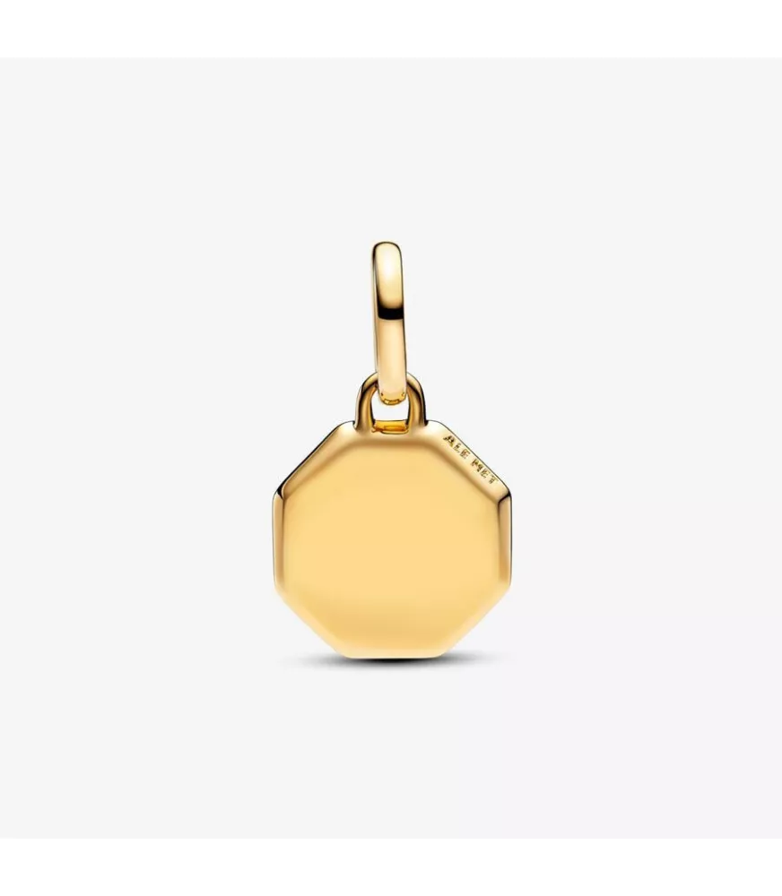 Charm Mini Medallón Grabable Pandora ME con un recubrimiento en oro de 14k Azul 