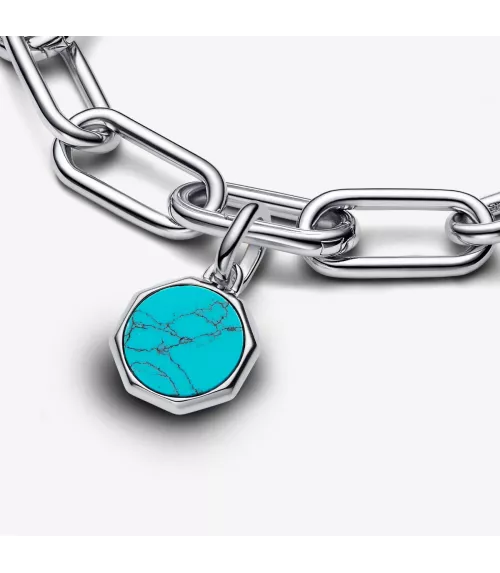 Charm Mini Medallón Grabable Pandora ME en plata de ley Azul Turquesa