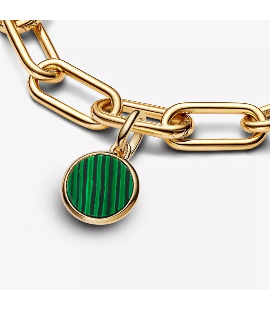 Charm Mini Medallón Grabable Pandora ME con un recubrimiento en oro de 14k Verde 