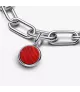 Charm Mini Medallón Grabable Pandora ME en plata de ley Rojo 