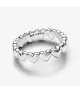 Anillo en plata de ley Fila de Corazones