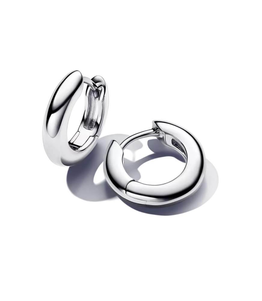 Pendientes de aro en plata de ley Redondos​