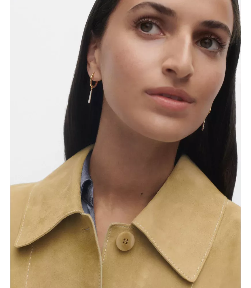 Pendientes aros Olga Mini P D Paola, colección básicos de joyeria, en plata de ley con baño de oro de 18K.