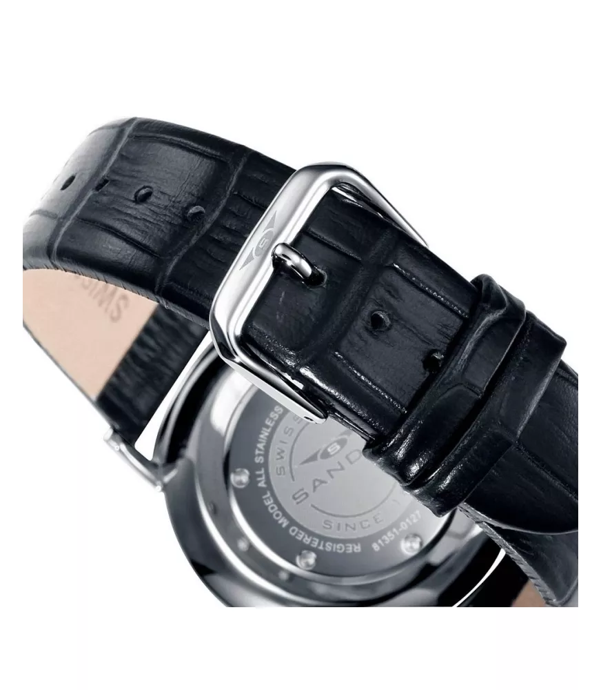 Reloj Sandoz Hombre Claasic & Slim, cuarzo Suizo y  2 agujas. 81429-07