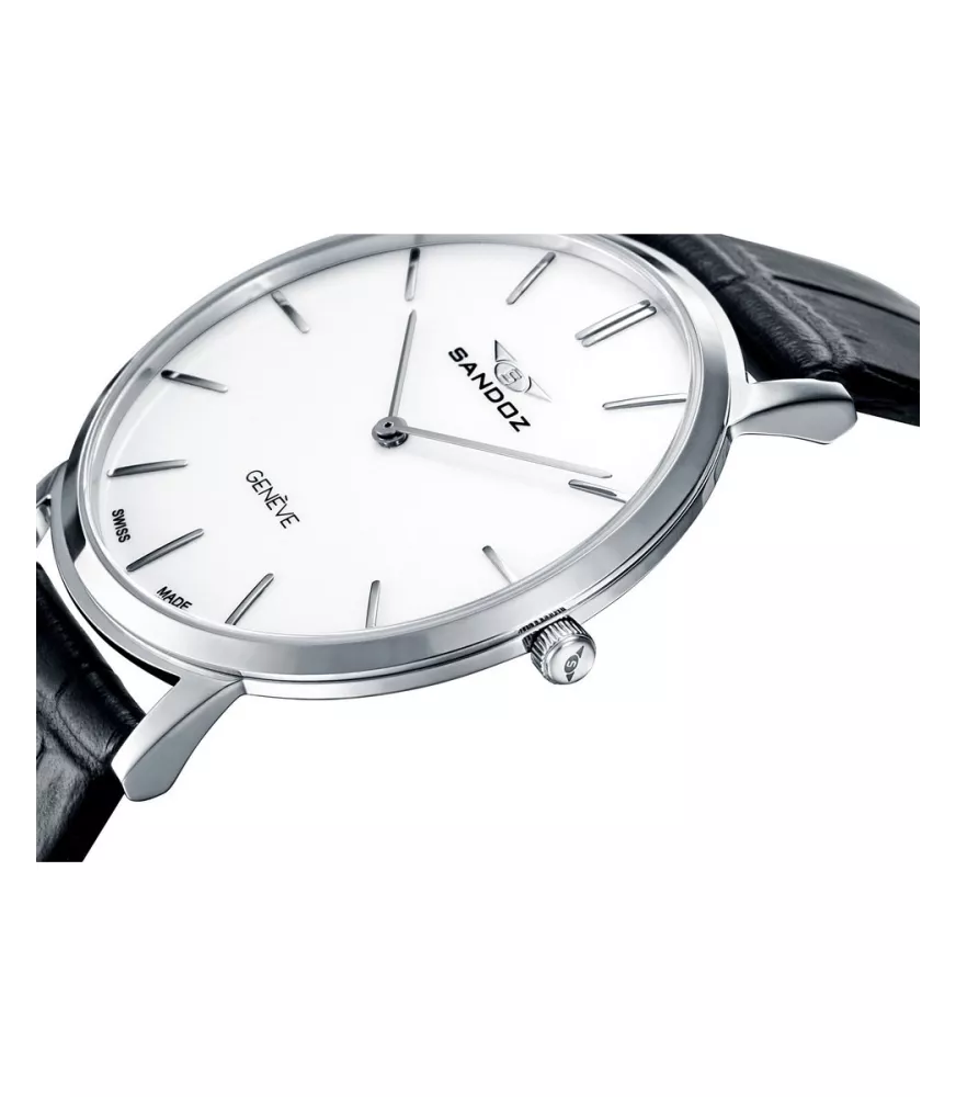 Reloj Sandoz Hombre Claasic & Slim, cuarzo Suizo y  2 agujas. 81429-07