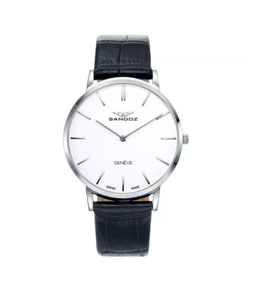 Reloj Sandoz Hombre Claasic & Slim, cuarzo Suizo y  2 agujas. 81429-07