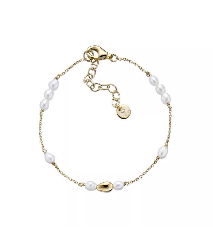 Pulsera Pearl, de Duran Exquse en plata dorada. 00512682