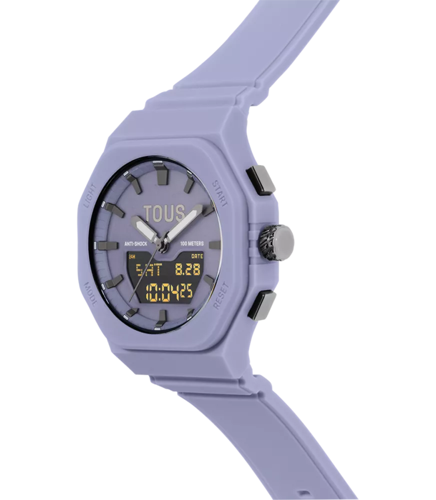 RELOJ TOUS BET ANALOGICO/DIGITAL DE ACERO LILA PARA MUJER 3000135000