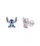 MINI PENDIENTES DISNEY, STITCH Y ÁNGEL ESMALTE, EN PLATA DE LEY 925