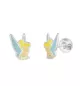 Pendientes Disney Campanilla esmalte, en plata de ley.