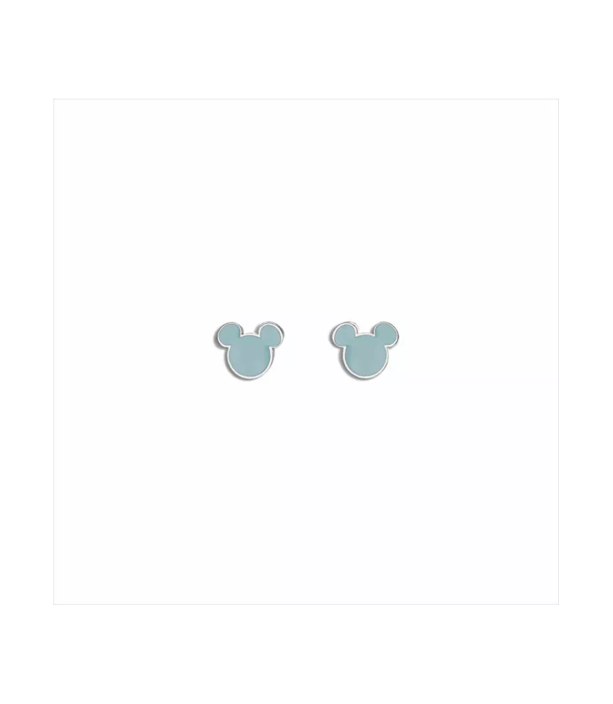 Pendientes Disney Mickey Mouse Esmalte Azul, en acero