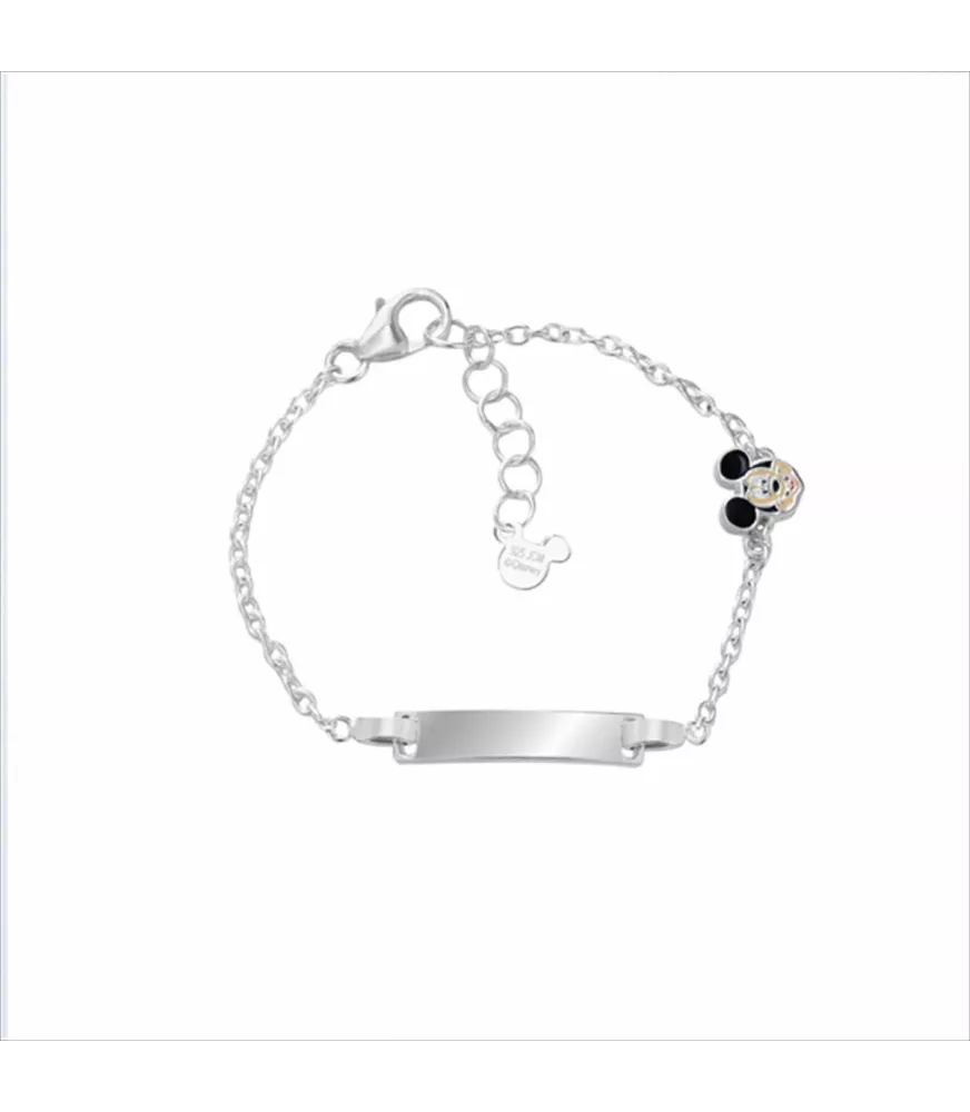 Pulsera Disney Mickey Mouse esmalte, en plata 925 milésimas.