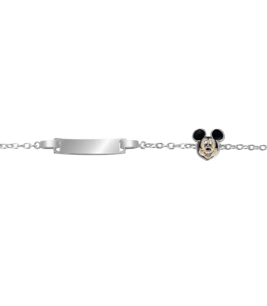 Pulsera Disney Mickey Mouse esmalte, en plata 925 milésimas.