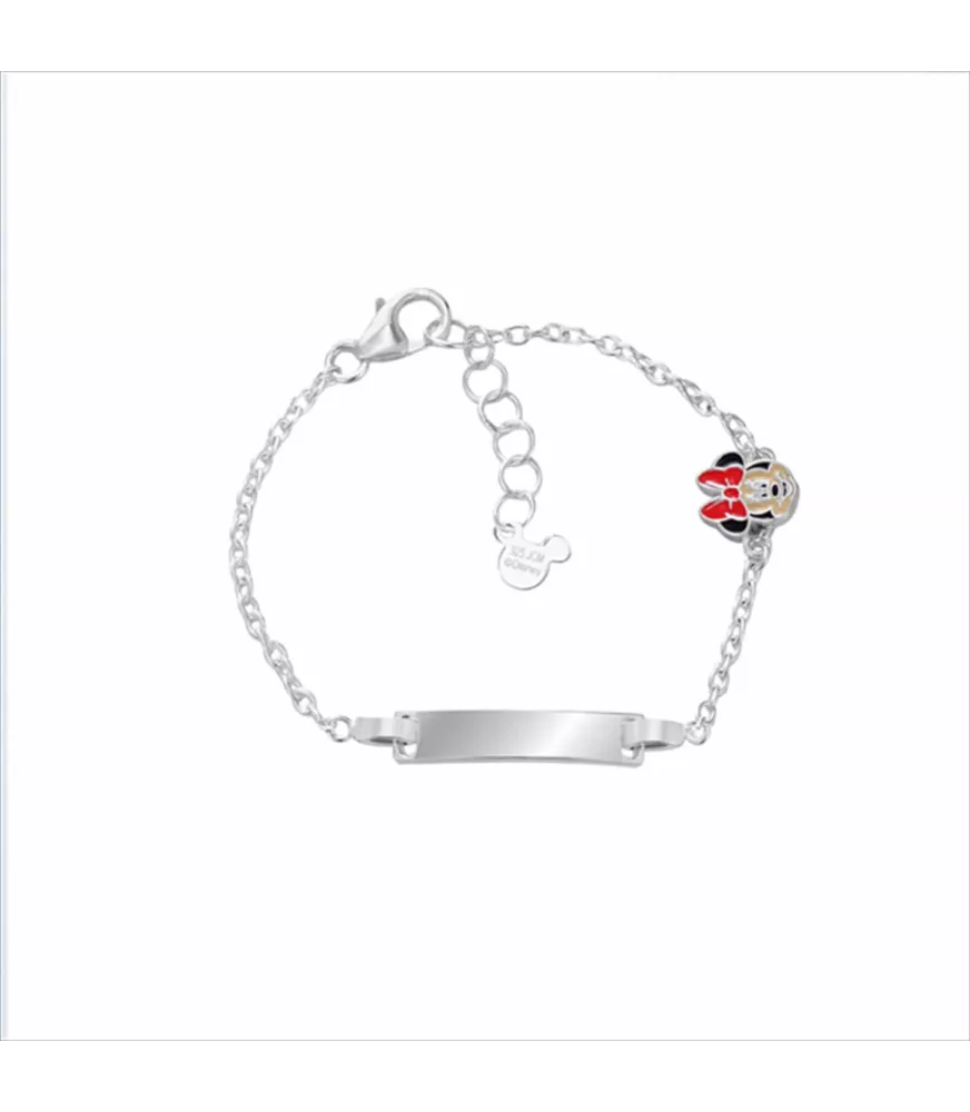 Pulsera Disney Minnie Mouse esmalte, en plata 925 milésimas.